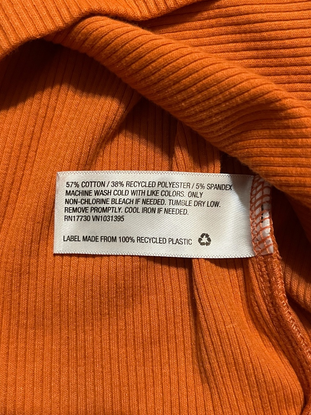 Wild Fable Orange Ribbed Square-Neck Crop Top - Picture 5 of 5